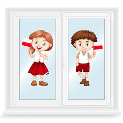 Dekoracja dwustronna na okno A3 Święto Niepodległości 11XI MALI PATRIOCI