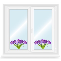 Dekoracja WIOSENNA dwustronna na szybę okno KROKUSY wiosna 2 szt. A4