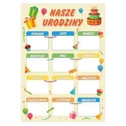 Kalendarz Urodzin Nasze Urodziny - duży A3 foliowany