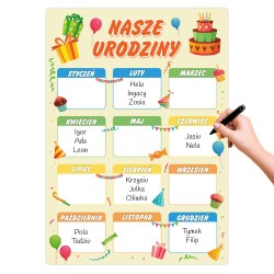 Kalendarz Urodzin Nasze Urodziny - duży A3 foliowany