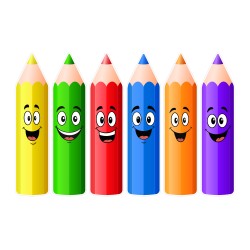 Dekoracja na okna DUŻE UŚMIECHNIĘTE KREDKI przedszkole szkoła (dwustronne)