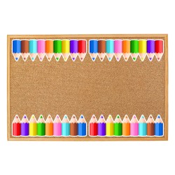 Dekoracja na okna RAMKA KREDKI szkoła przedszkole (dwustronna)