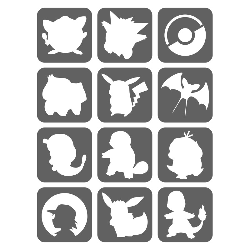 Pokemony Szablony Do Tatuaży Brokatowych