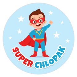 Naklejki na DZIEŃ CHŁOPAKA SUPER CHŁOPAK Prezent 24 szt.
