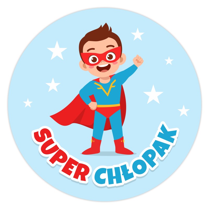 Naklejki na DZIEŃ CHŁOPAKA SUPER CHŁOPAK Prezent 24 szt.