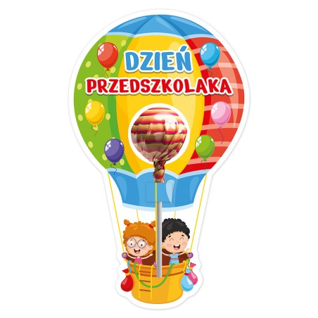Opakowanie na lizaka DZIEŃ PRZEDSZKOLAKA balon prezent
