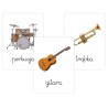 Karty edukacyjne Instrumenty Muzyczne Plansze Fiszki dla dzieci A6 32 szt