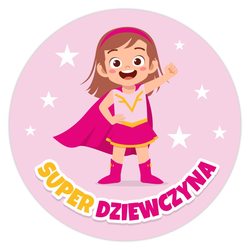 Naklejki na DZIEŃ DZIEWCZYNY SUPER DZIEWCZYNA Prezent 24 szt.