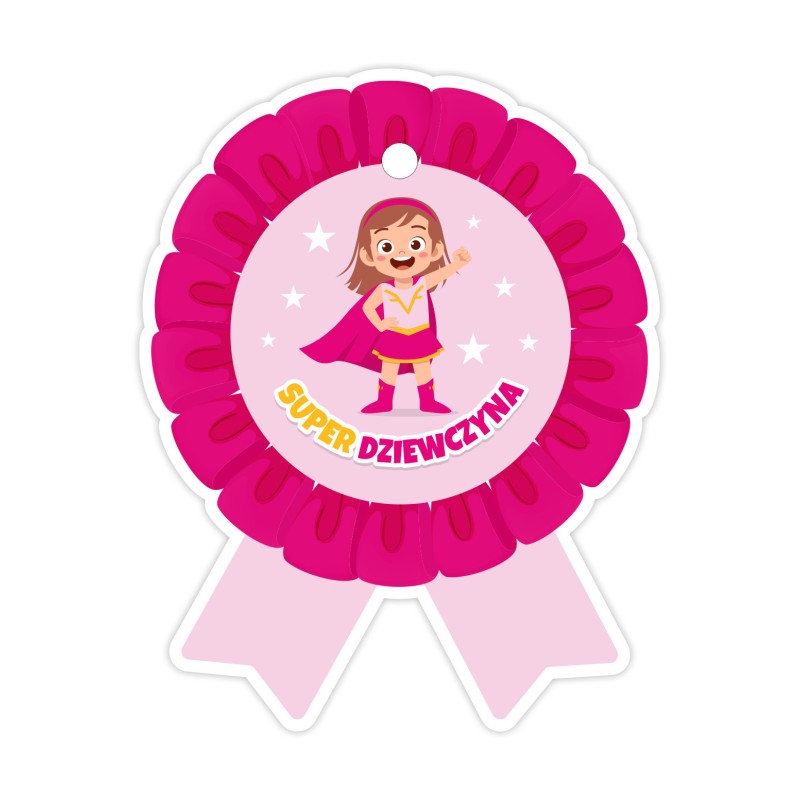 Medale papierowe SUPER DZIEWCZYNA Dzień Dziewczyny Nagroda Prezent 5 sztuk