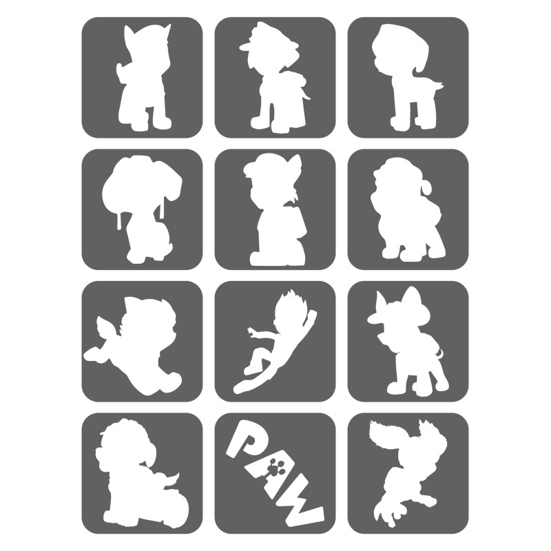 Psi Patrol Szablony Do Tatuaży Brokatowych