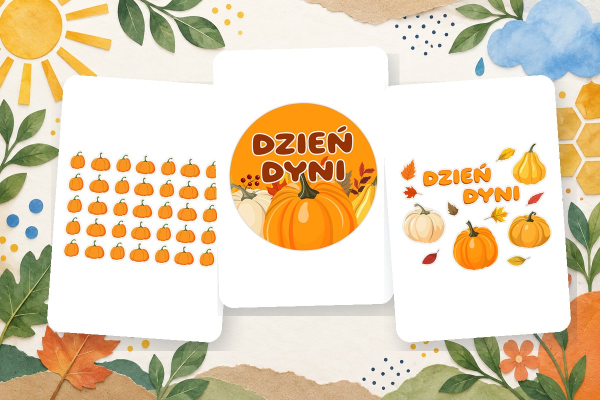 Jesienne naklejki i dekoracja na Dzień Dyni