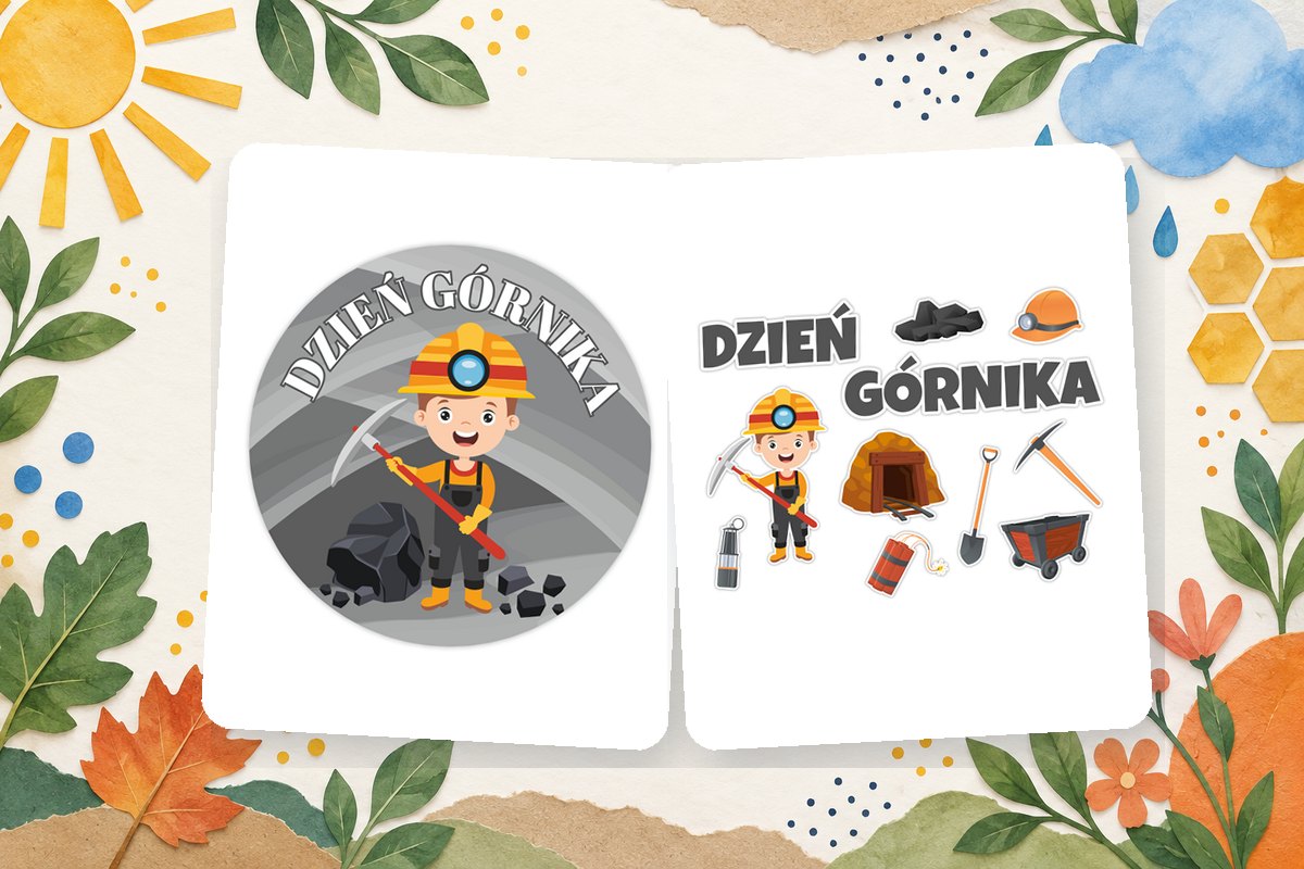 Naklejki i dekoracja dla dzieci na Dzień Górnika